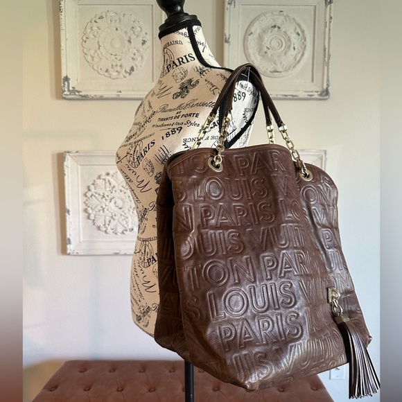 Louis Vuitton Brown Embossed Tote - Picture 2 of 15